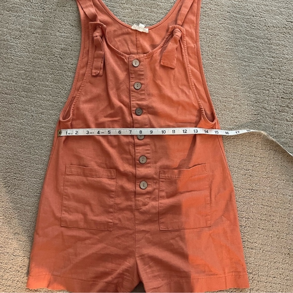Orange Button-Front Romper - Picture 6 of 6